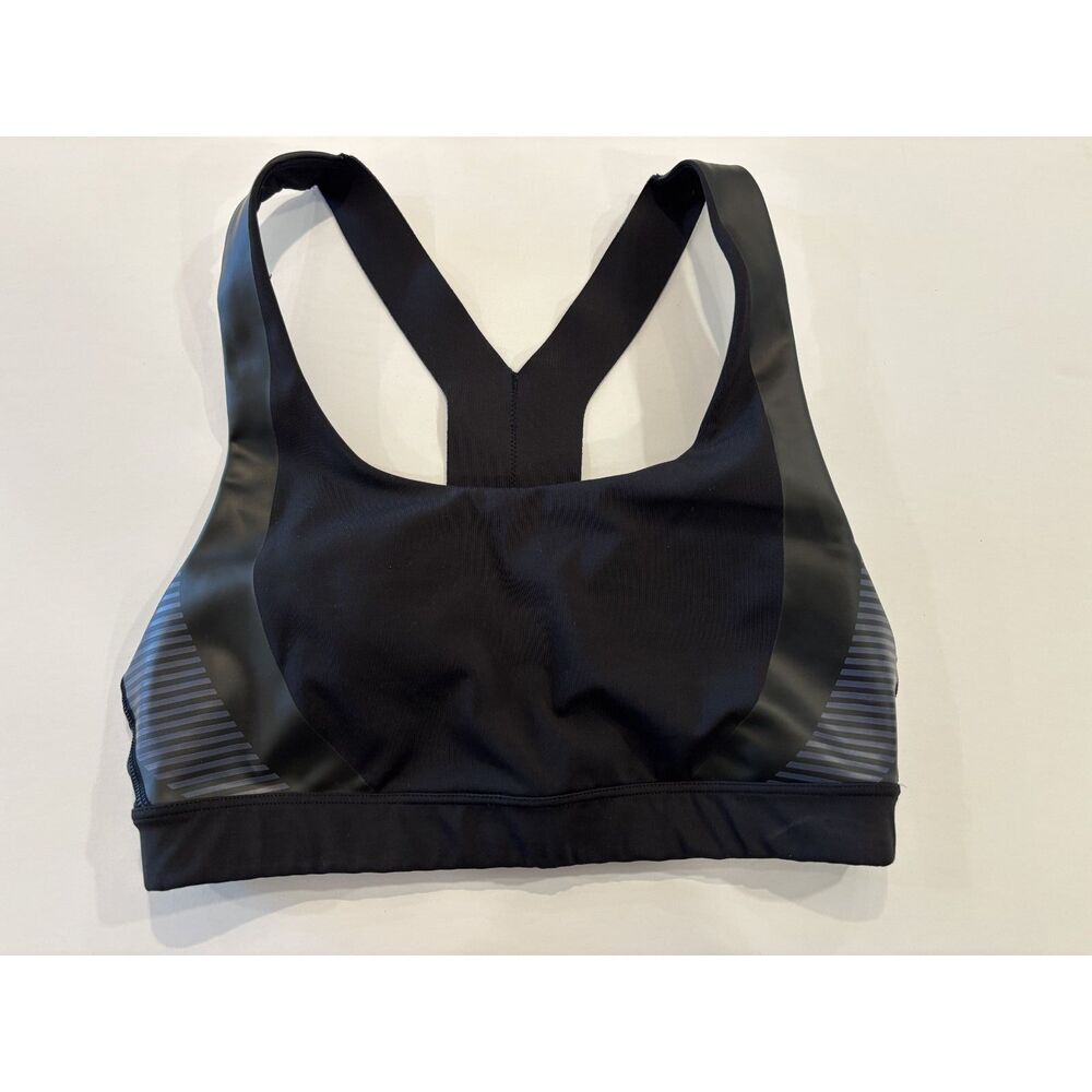 Athleta Sports Bra – Black/Gray – Strappy Back (Size Estimated XS)